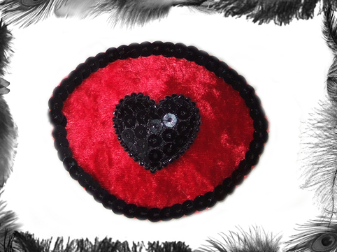 sequin and velvet heart eye pathc