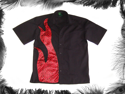 leopard print flame guys rockabilly shirt