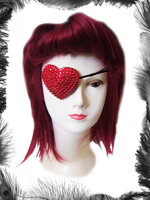 queen of hearts rhinestone eye patch