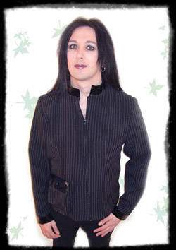 gothic pvc and pinstripe jacket