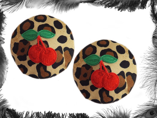 leopard print and cherries burlesque pasties