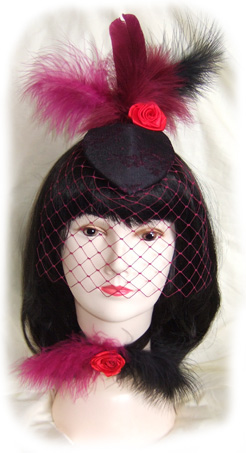 custom cocktail hat and choker burlesque