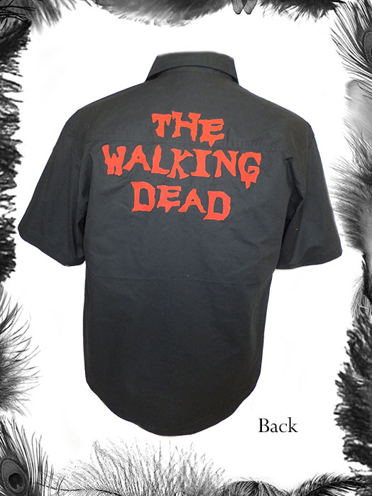 The Walking Dead print mens shirt, zombie, psychobilly