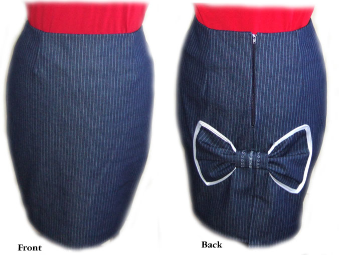 pinstripe bow skirt