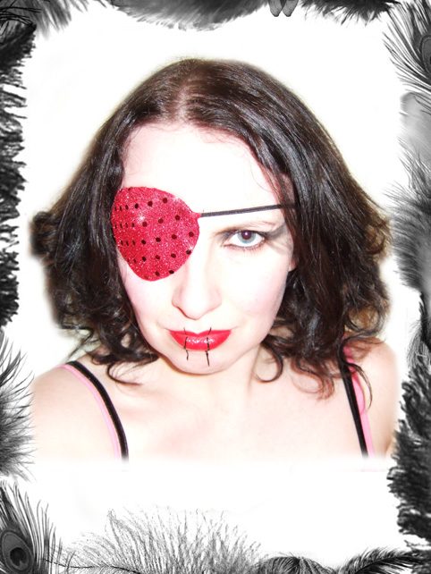 sequin eye patch, glam rock