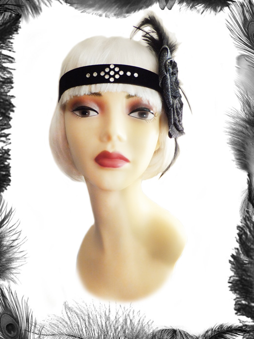 Swarovski Feather Flapper 1920s Headband