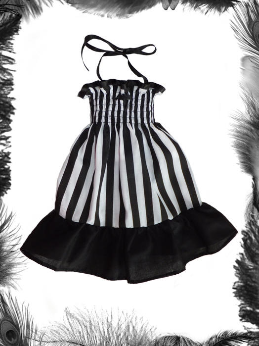 Baby Stripes Bat Summer Dress, Baby Goth Baby Stripes Bat Summer Dress, Baby Goth