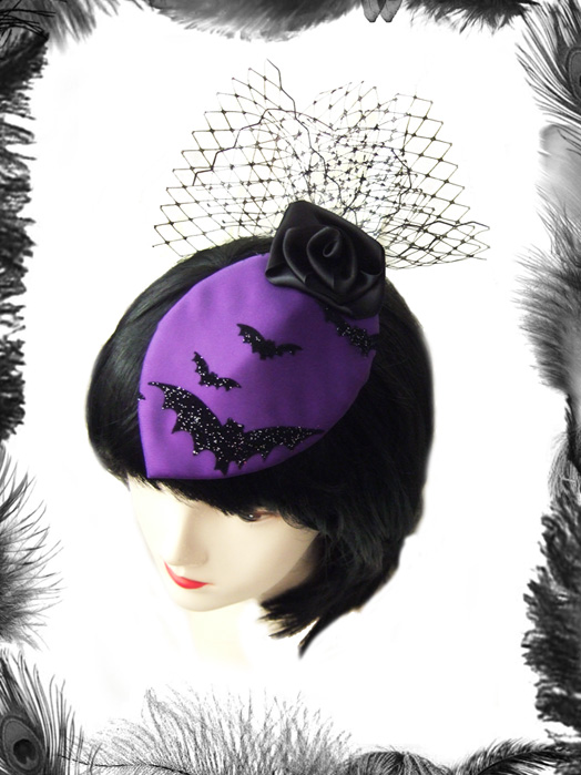 gothic bats cocktail hat fascinator