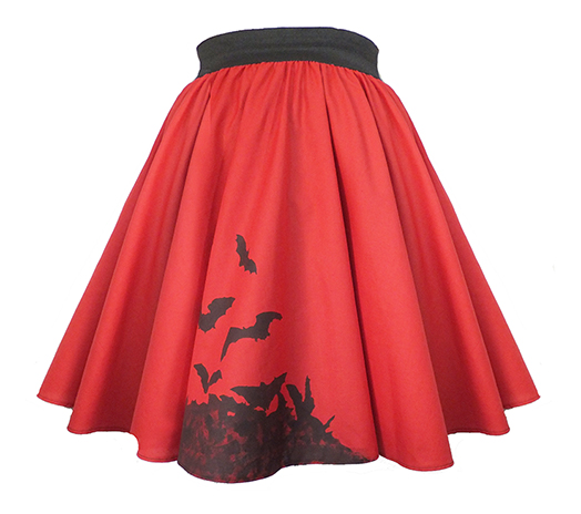 gothic bats circle skirt, gothabilly