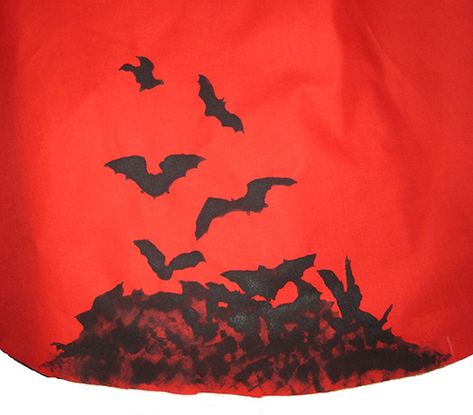 gothic bats circle skirt, gothabilly