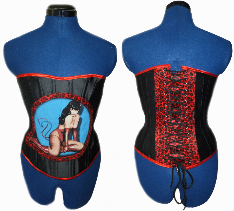 bettie page leopard print corset