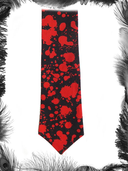 blood spatter gothic halloween tie