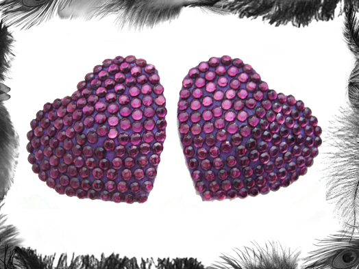 heart rhinestone burlesque pasties