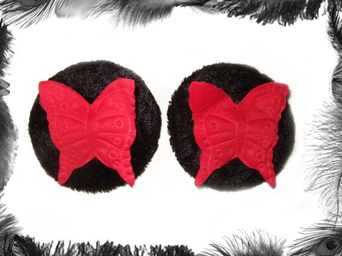 velvet butterfly burlesque pasties, burlesque wear