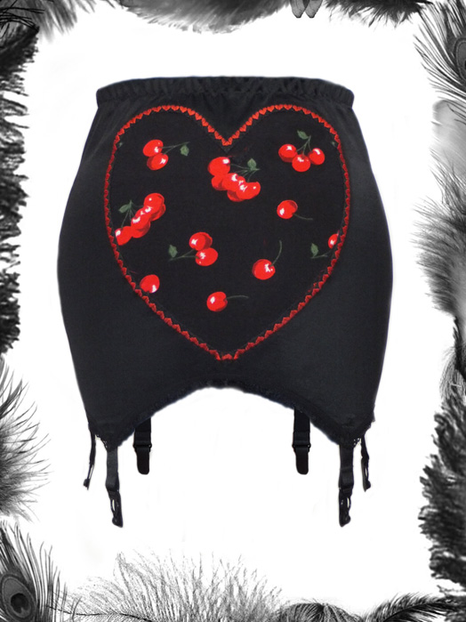 Cherries Heart Girdle, Rockabilly Cherries Heart Girdle, Rockabilly