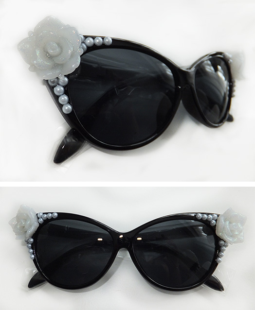 Roses n Rhinestones cat eye sunglasses