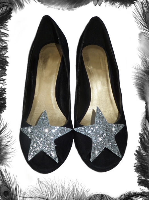 glitter star shoe clips