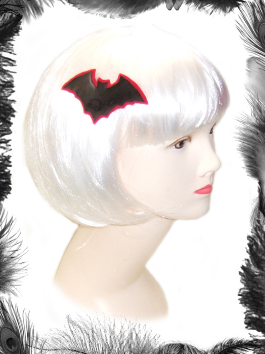 pvc bat hair clip, gothic, vampire accessory