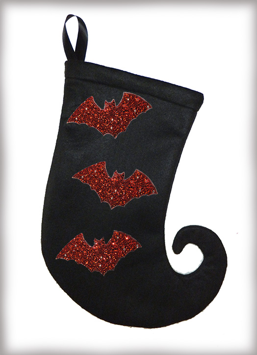 Glitter Bats Christmas Stocking