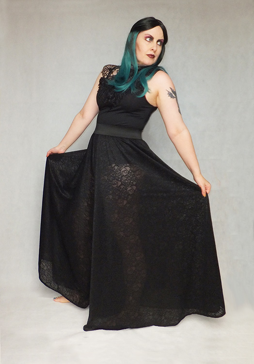 gothic lace huge wide leg trousers