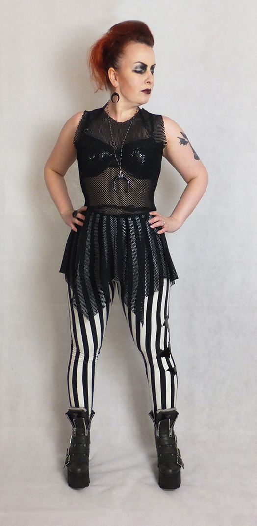 Gothic Industrial Mesh Tunic Top