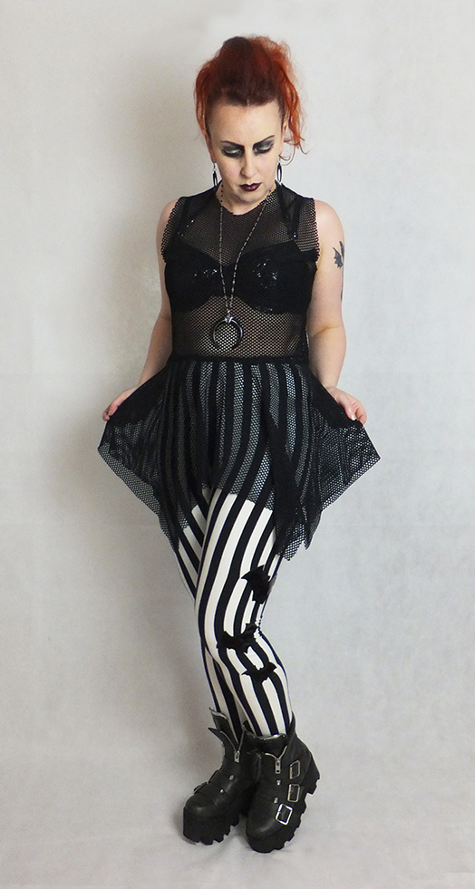 Mesh Gothic Industrial Tunic Top
