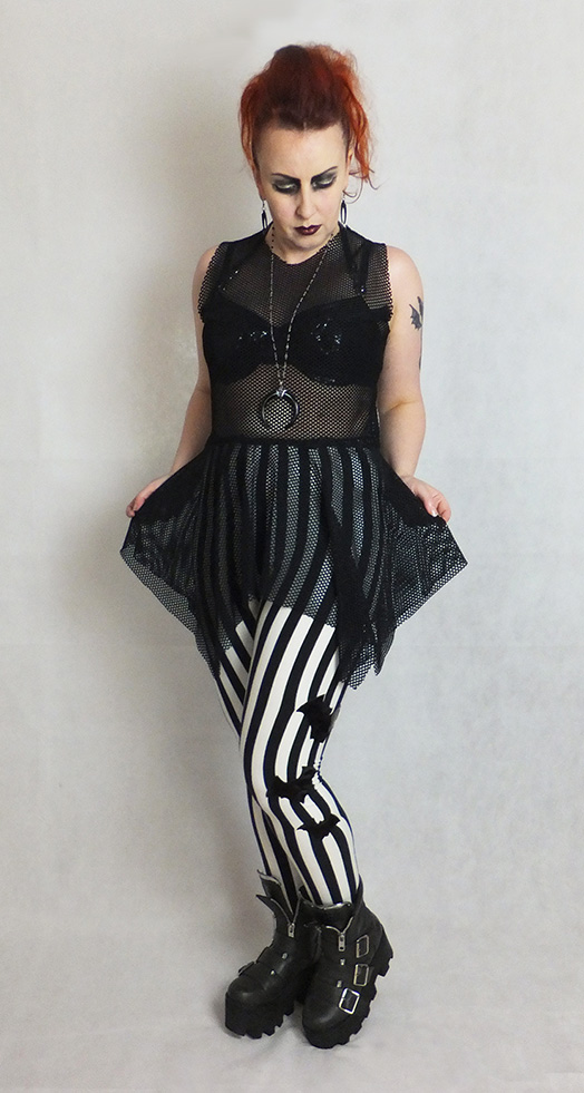 Gothic Industrial Mesh Tunic Top