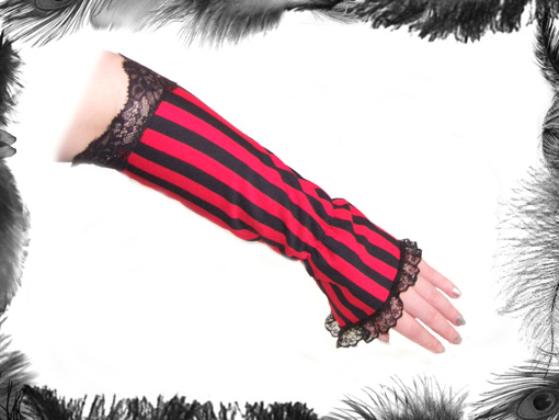 Stripes Lace Sleeves, Steampunk, Gothic, Lolita Stripes Lace Sleeves, Steampunk, Gothic, Lolita