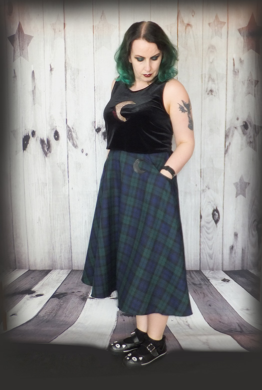 tartan moons gothic skirt