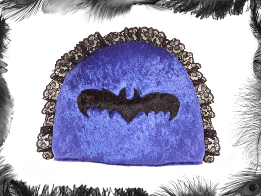 gothic bat & lace tea cosy, cozy