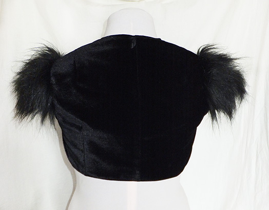 velvet fur moon waistcoat, goth, witch