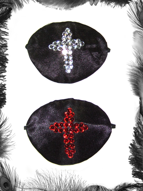 gothic cross rhinestone eye patch