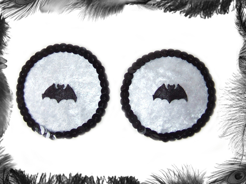 bat and sequin burlesque pasties, burlesque