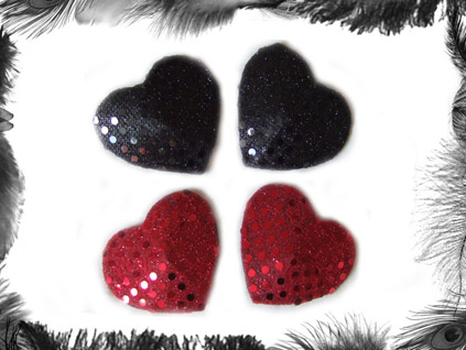 sequin heart nippel pasties burlesque wear