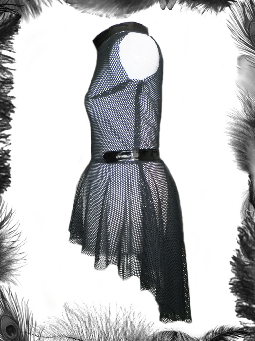 industrial gothic mesh and pvc tunic top
