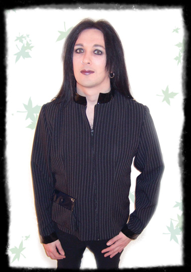Pinstripe and pvc jacket gothic