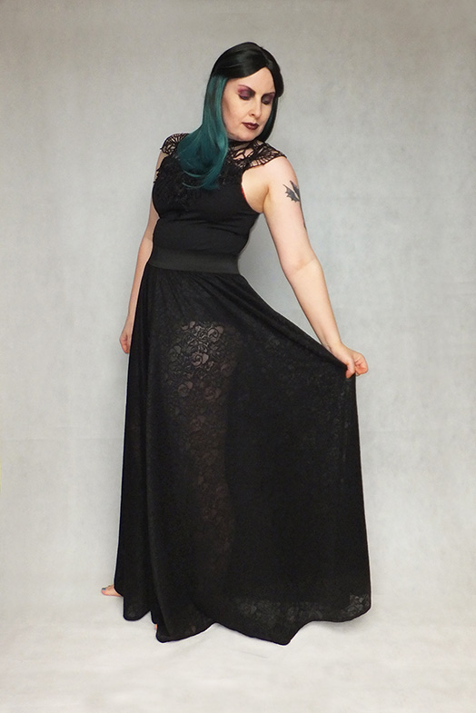 gothic lace huge wide leg trousers