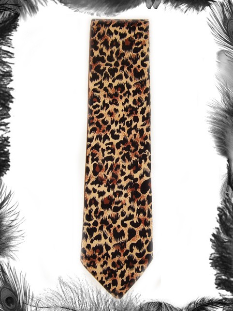 leopard print tie, rockabilly, retro