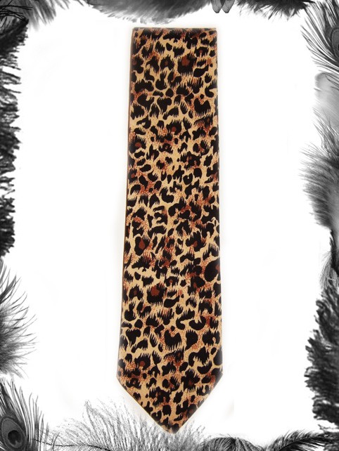 leopard print tie, rockabilly, retro