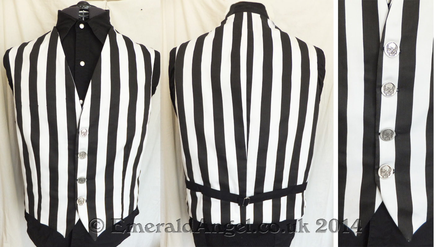 custom stripe waistcoat, steampunk, gothic