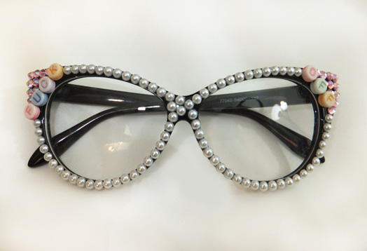 crystals swear glasses, rockabilly, vintage