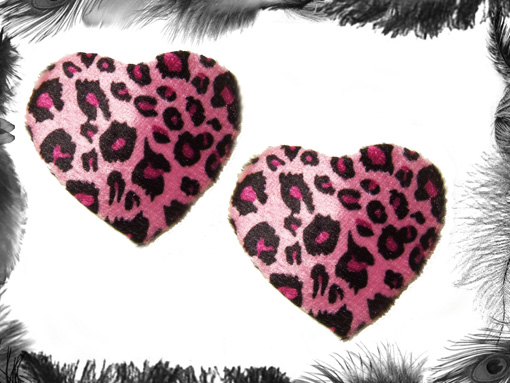 leopard print heart burlesque pasties, burlesque, rockabilly