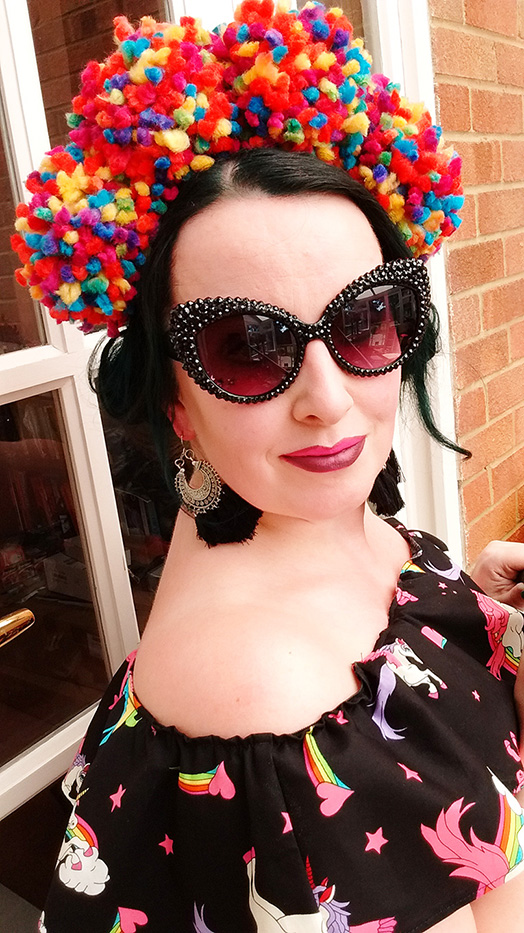 Rainbow Pom Poms Headband
