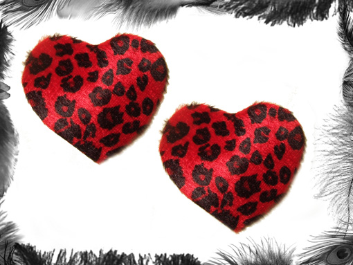 leopard print heart burlesque pasties, burlesque, rockabilly