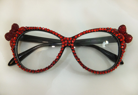 Rhinestone crystals Bow glasses