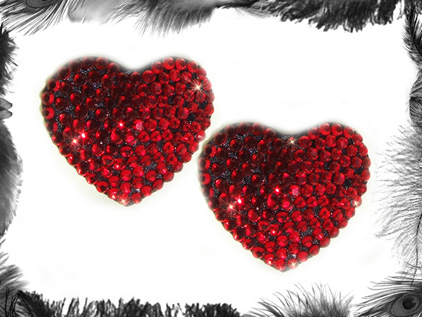 Rhinestone Heart Pasties, Burlesque Wear