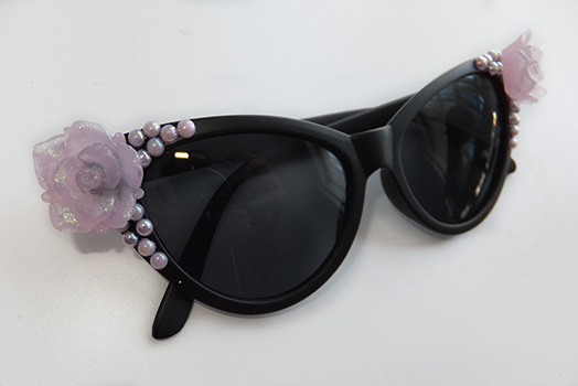 pink roses cat eye sun glasses