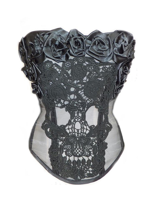 Lace Skull, Roses, Mesh Corset