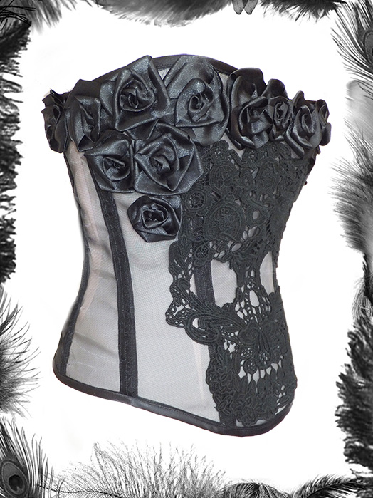 Lace Skull, Roses, Mesh Corset