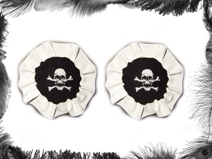 skull pvc nippel pasties burlesque wear